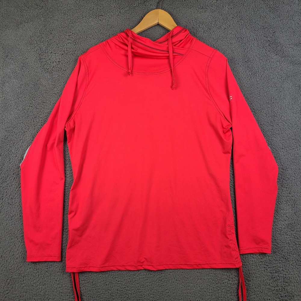 ExOfficio Sol Cool Womens XL Red Cowl Neck Hoodie Long Sleeve Active Top ESCC-45